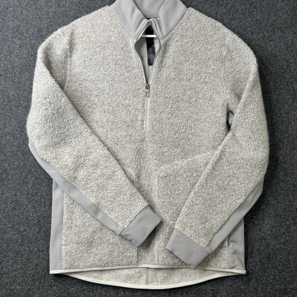 Lululemon Men's M Tundra Trek Wool Blend Sherpa Half Zip Pullover Gray
